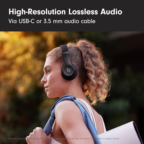 Beats Solo 4 - Wireless Bluetooth On-Ear Headphones, Apple & Android Compatible, Up to 50 Hours of Battery Life - Black & Gold