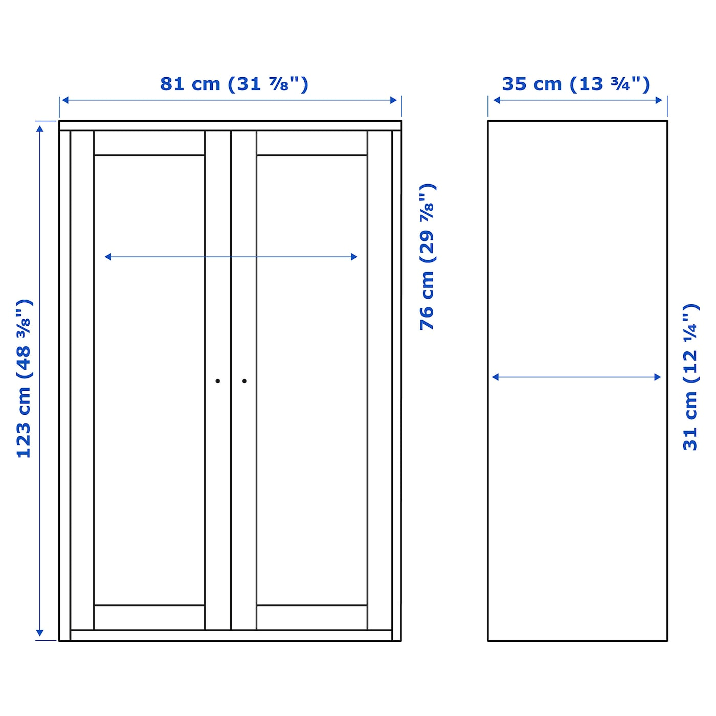 IKEA - HAVSTA Cabinet, Gray, 31 7/8x13 3/4x48 3/8