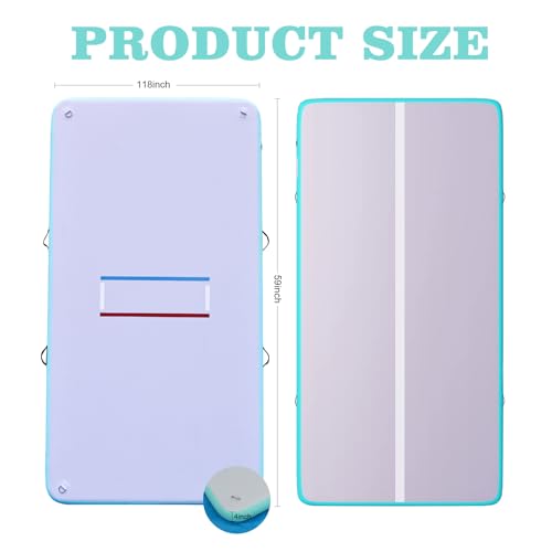 Inflatable Wrestling Mat for Adults/Kids - Thicken PVC Grappling Mat with Air Pump, Portable MMA/BJJ/Judo/Gymnastics Training Mat (5FT/10FT)