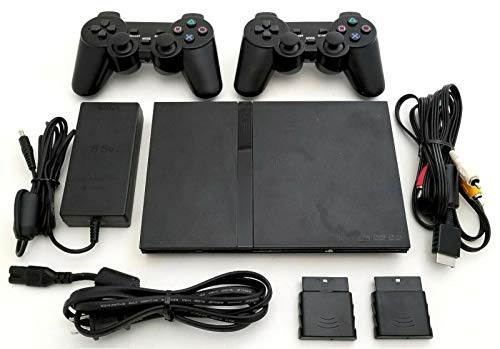 Sony PS2 SLIM Game System Gaming Console with 2 WIRELESS CONTROLLERS PLAYSTATION-2 (Renewed)