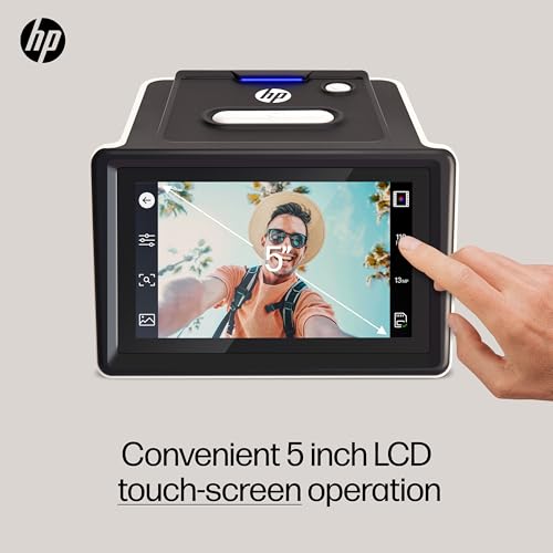 HP FilmScan Touch Screen Film & Slide Scanner Digitizer with 5&rdquo; LCD Screen, Quickly Convert Negatives & Slides to Digital 22MP JPEG Photos
