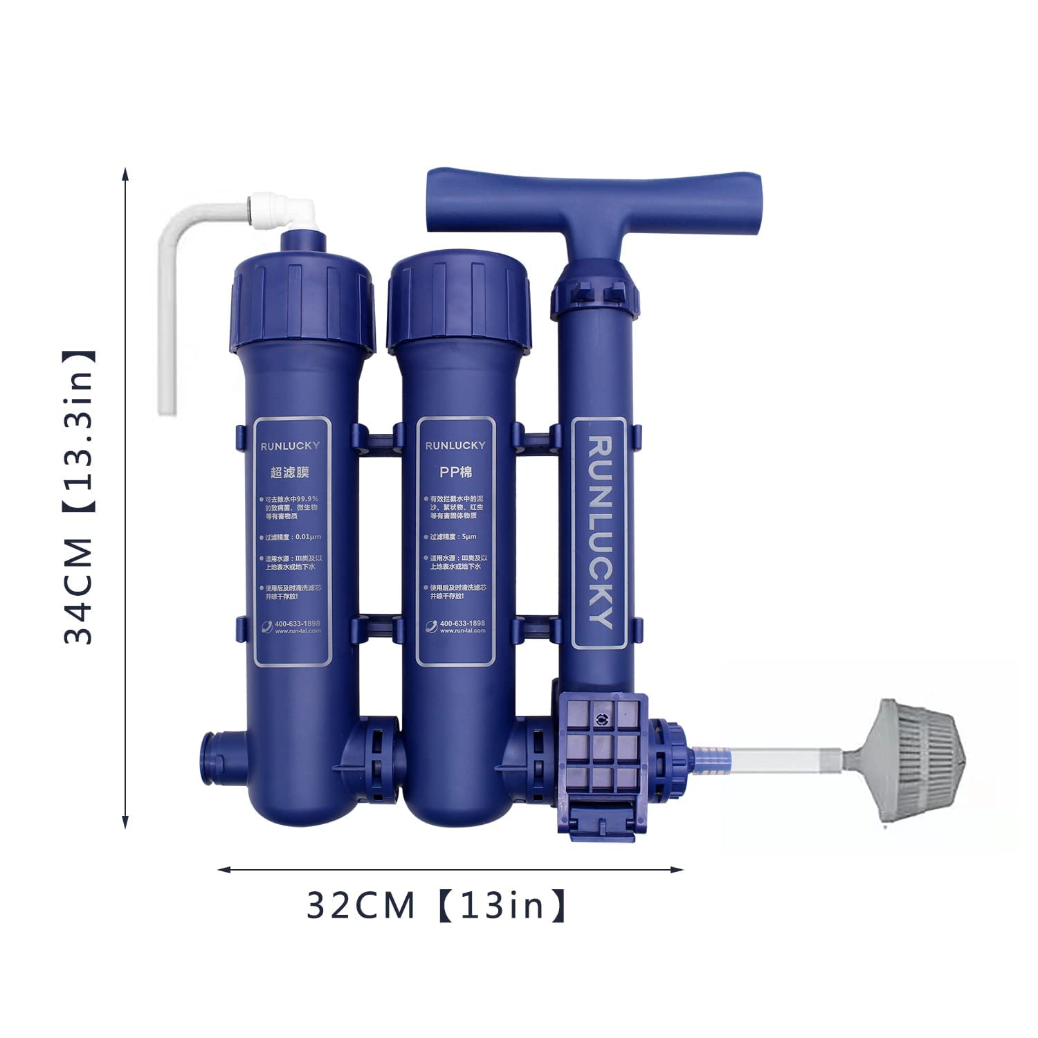 Large Portable Hand Pump Camping Water Filter