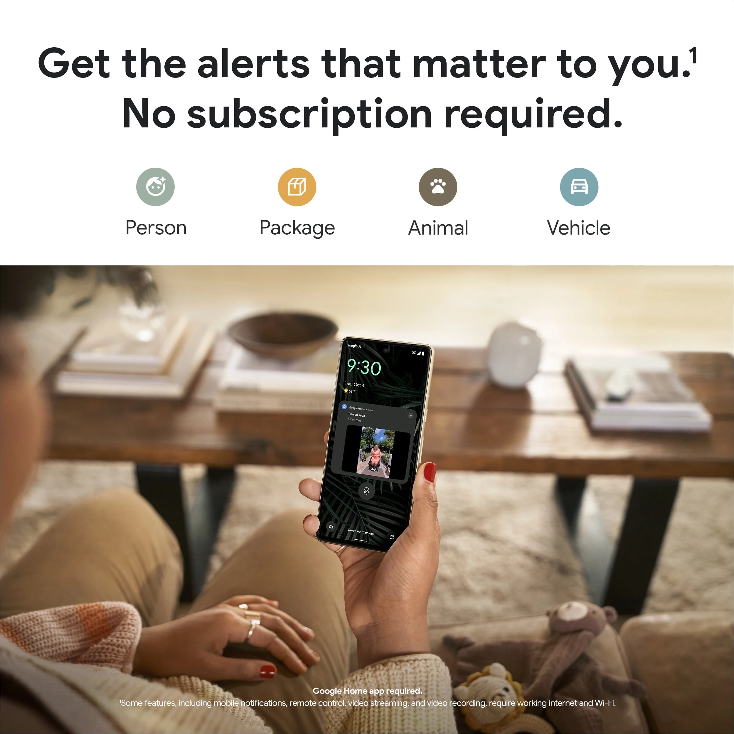 Google Nest Doorbell (Wired, 2nd gen) - Video Doorbell Camera - Doorbell Security Camera - Snow