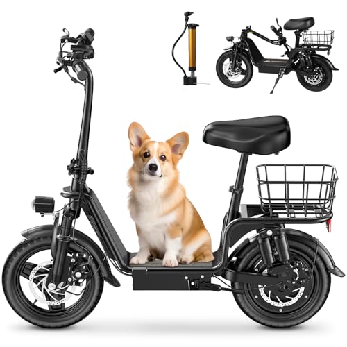 C14 Electric Scooter for Adults with Seat – High-Performance, Foldable E-Scooter with 900W Peak Power, 20MPH, 28-Mile Range, and Dual Disc Brakes