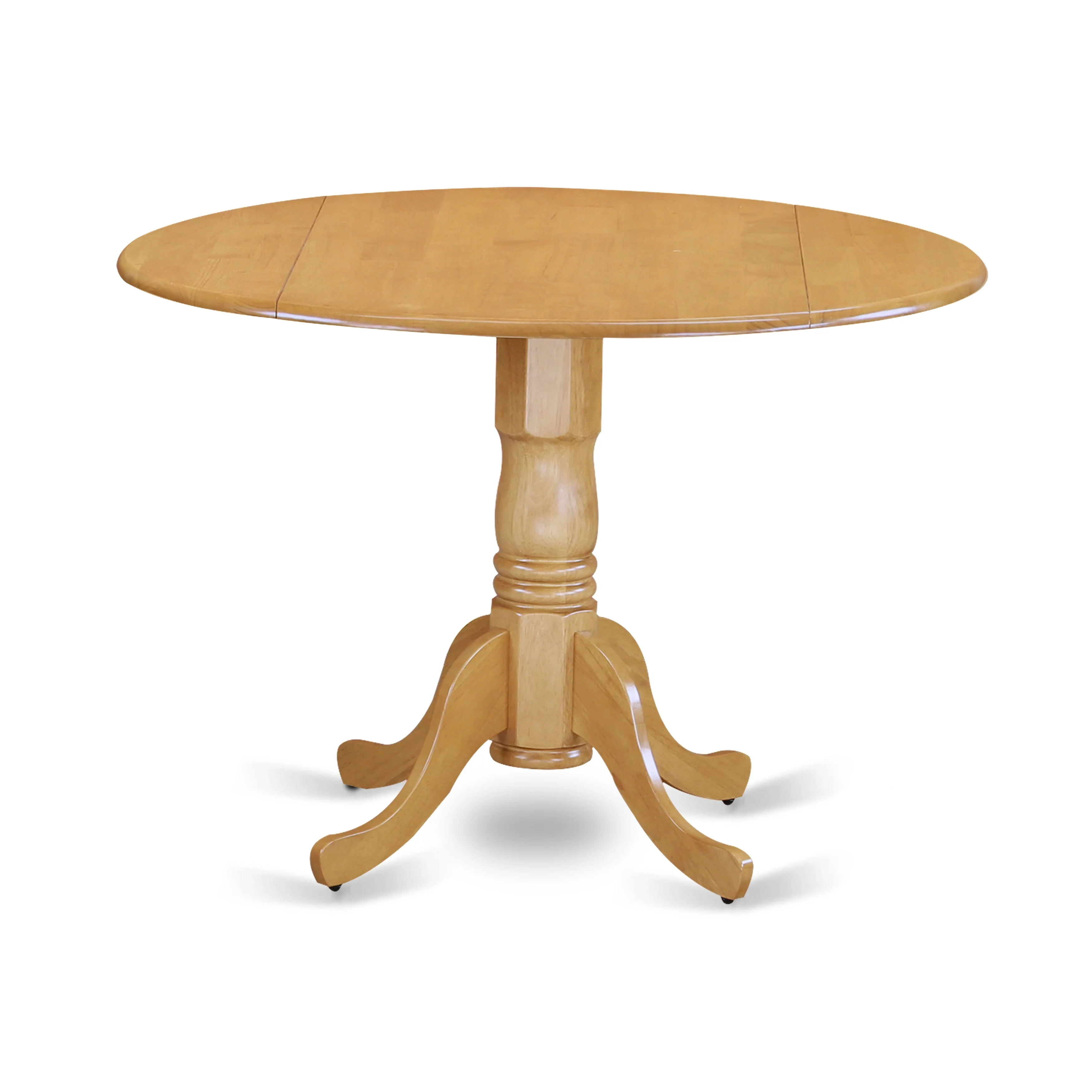 East West Furniture  5 Piece Dining Table Set- a Round Wooden Table and 4 Chairs, Oak(Seat Type Options) Brown with microfiber seat DLVA5-OAK-C