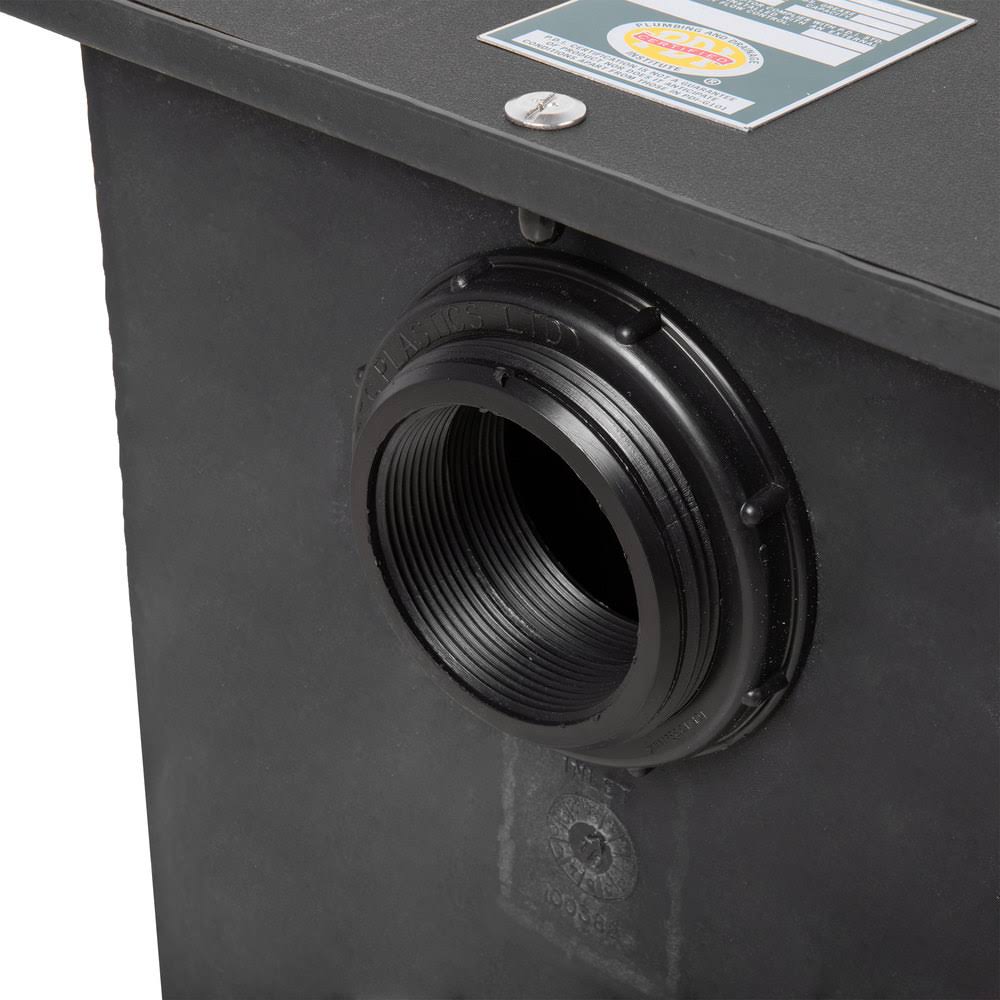 50 lb Capacity 25 GPM Plastic Grease Trap with 3x22 Threaded Connections u0026 Flow Control Device, Ashland PolyTrap (4825)