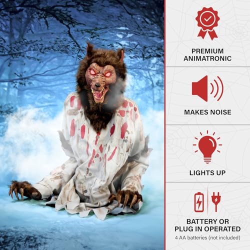 Haunted Hill Farm 5.9 ft. Animatronic Lurching Woman by Tekky, Halloween Animatronic, Scary Indoor House Prop & Decoration