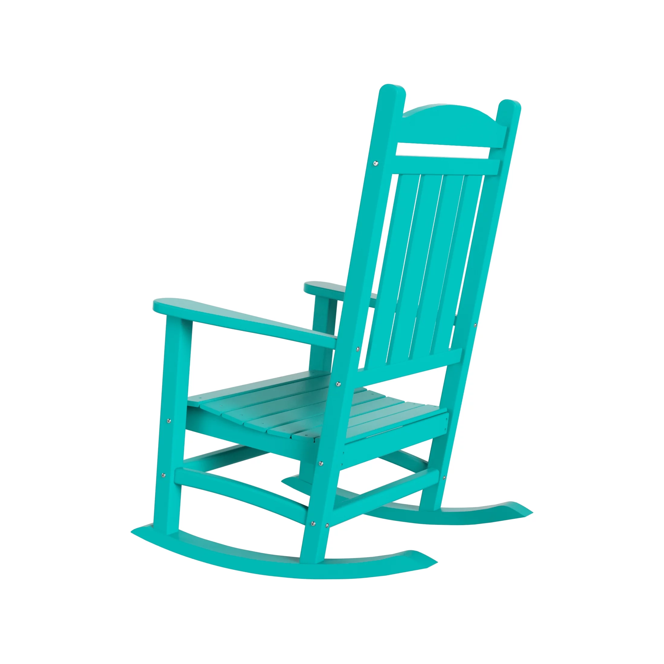 Costaelm Paradise Classic Plastic Outdoor Porch Rocking Chairs (Set of 2), Turquoise