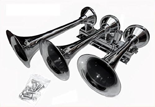Viking Horns V311-1 Loud 152 Decibels Chrome 3 Trumpet Air Horn