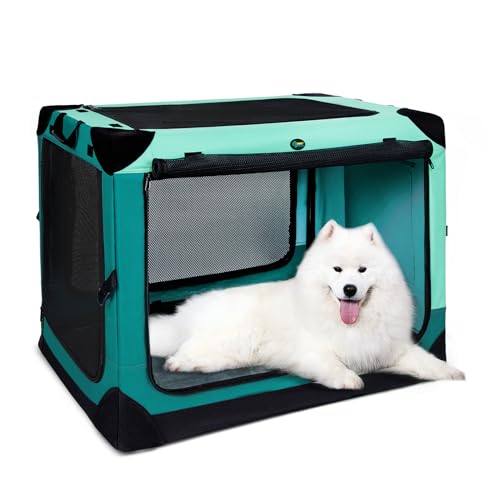 Ownpets Collapsible Dog Crate, 42 inch Portable Travel Dog Crate for Large Dogs