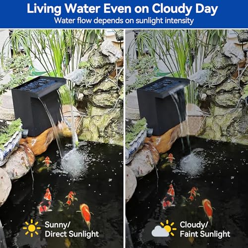 POPOSOAP 24 Inch Pond Waterfall Spillway with 1200GPH Pump, 304 Stainless Steel Waterfall Kit with 9.8FT Corrugated Tube