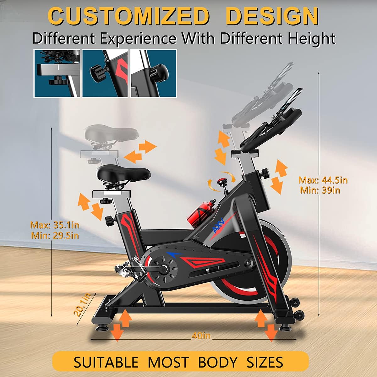 Exercise Bike,Indoor Cycling Bike,Magnetic Resistance Stationary Excersice Bikes,Fitness Equipment Adjustable Excersize Bike