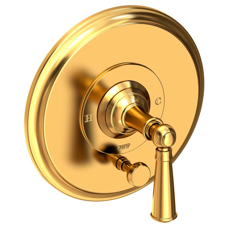 Aylesbury Pressure Balance Tub/Shower Valve Trim Only with Lever Handle - Polished Gold PVD