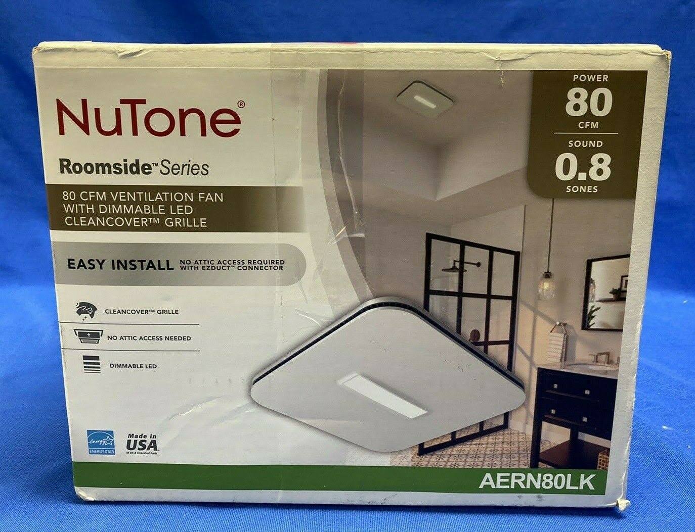 Nutone AERN80LK 80 CFM Bathroom Exhaust Fan with LED Clean Cover