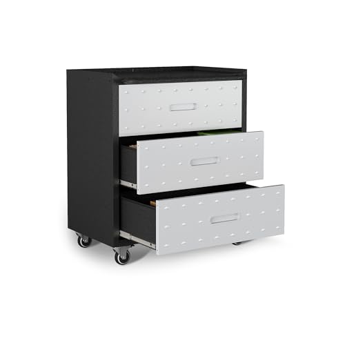 Metal Garage Storage Cabinet with Wheels,Locking Rolling Tool Cabinet with Drawers and Shelves for Home, Office, Garage & Workshop