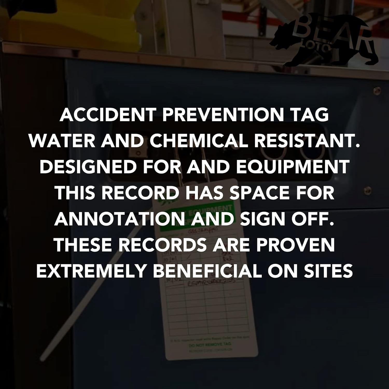 BearLOTO Safety Equipment Inspection Notice - Hazard & Accident Prevention Tag - Multipurpose