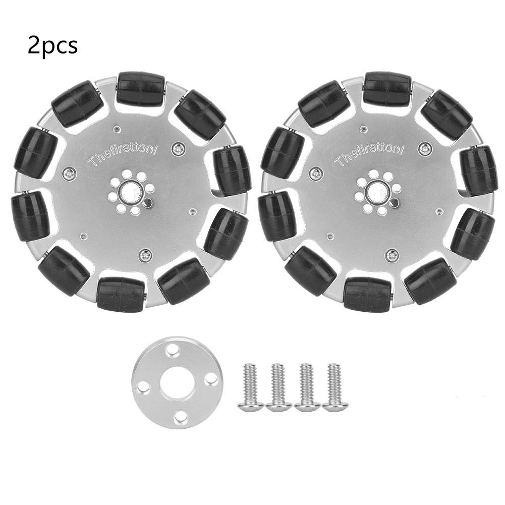 2Pcs 4 Inches Robot Omnidirectional Wheel Set, High Precision Omni-Directional Universal Wheel with Assembly Pad for Industrial Robot