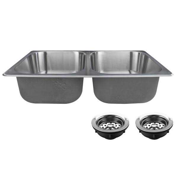 RecPro RV Stainless Steel Sink 27x16x17 Double RV Kitchen Sink - Shop Hardware Tools Online Store