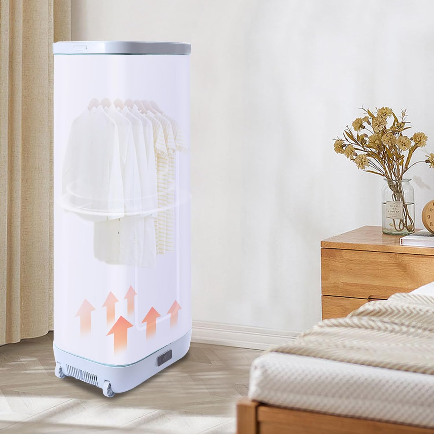 Mini Portable Clothes Dryer 850W Electric Wardrobe Dryer with Cloth Cover Compact Spaces Folding Clothes Dryer Machine for Home Apartments