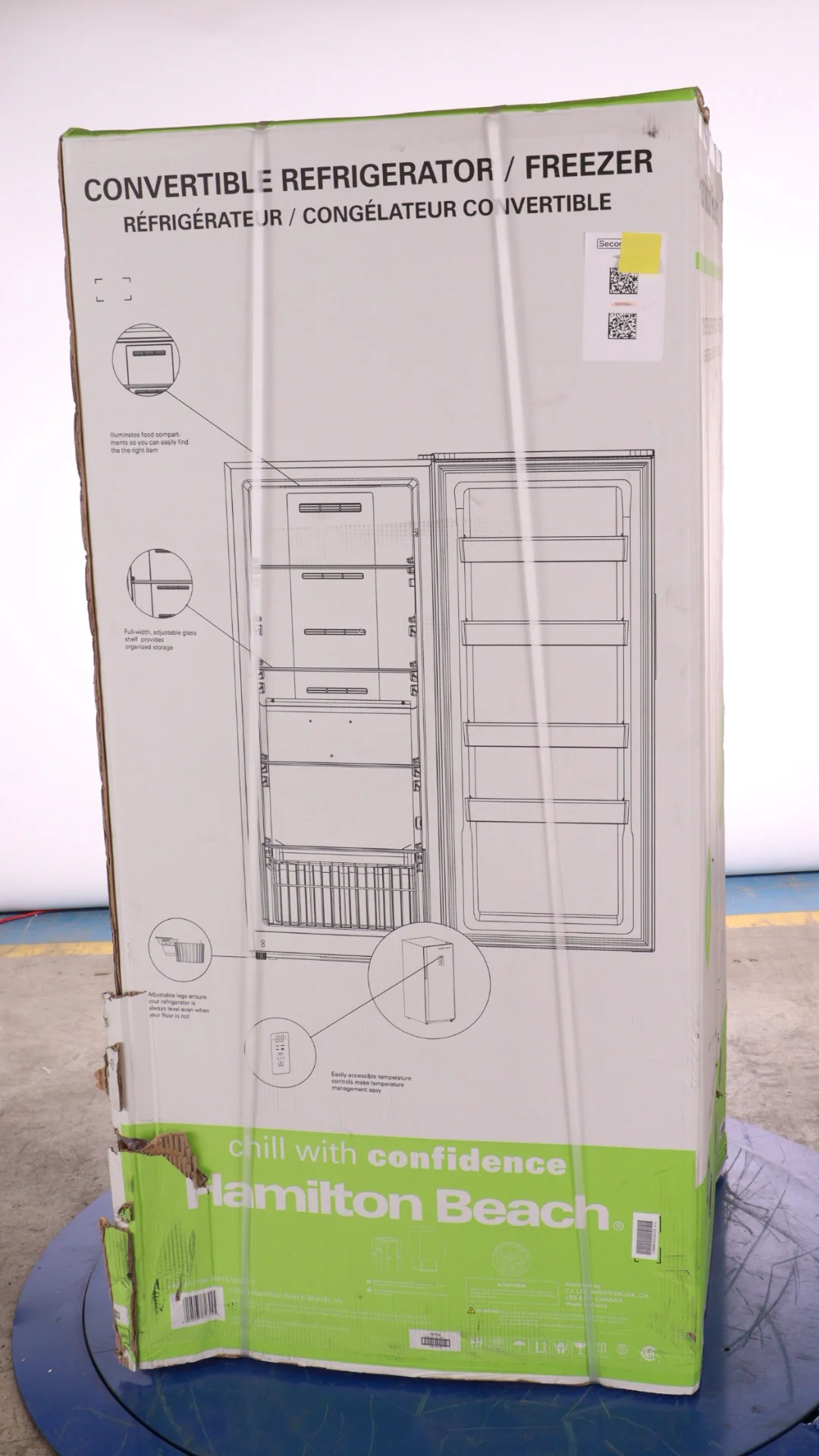 HAMILTON BEACH 32 IN. 17 CU. FT. WHITE UPRIGHT CONVERTIBLE REFRIGERATOR / FREEZER - HBFRF1798