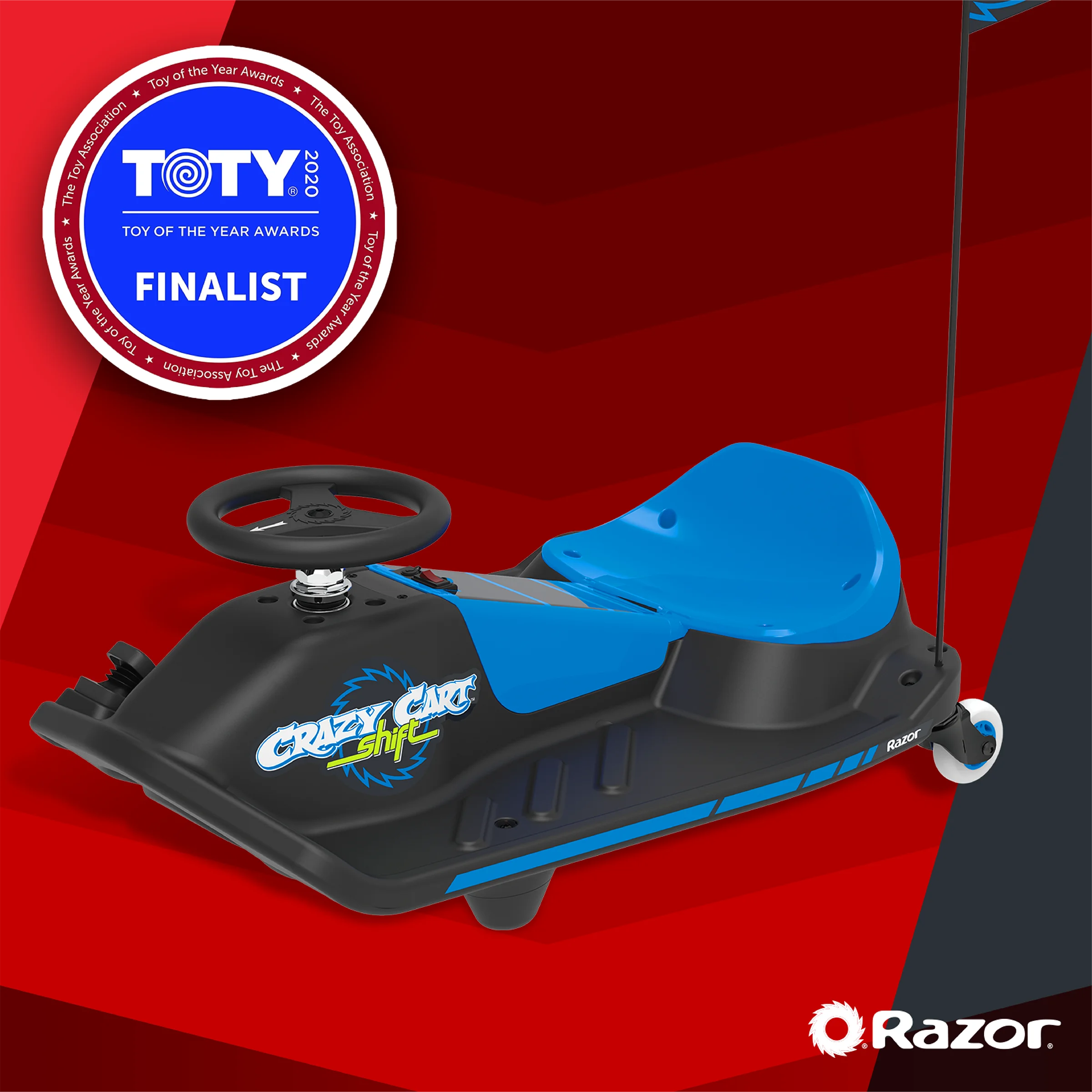 Razor Crazy Cart Shift - Blue, Electric Drifting Go Kart for Kids - 12V Powered Ride-On, Unisex - Radiant Selections