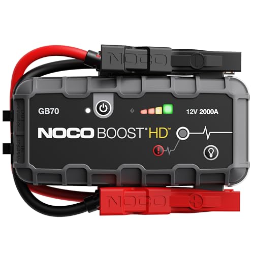 NOCO Boost GB70: 2000A UltraSafe Jump Starter &ndash; 12V Lithium Battery Booster Pack, Portable Jump Box, Power Bank & Jumper Cables