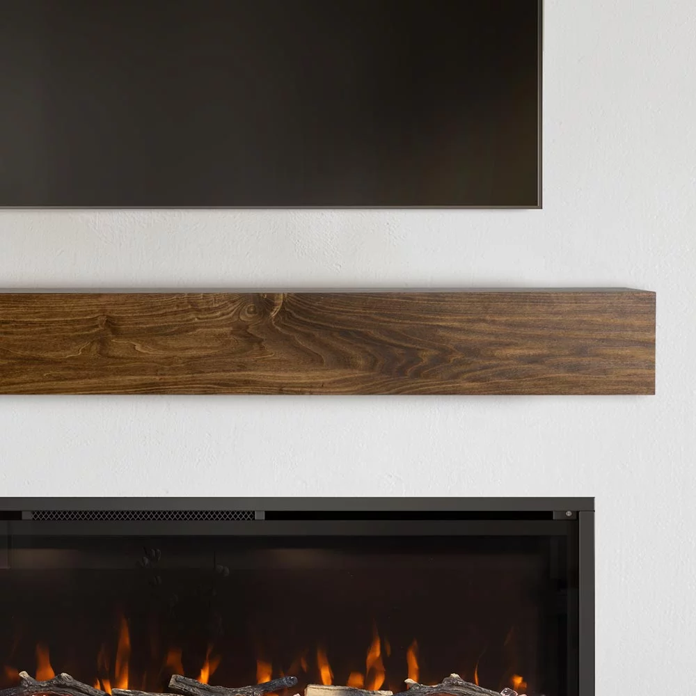 Modern Ember Boone 48 inch Floating Wood Fireplace Mantel Shelf - Unfinished
