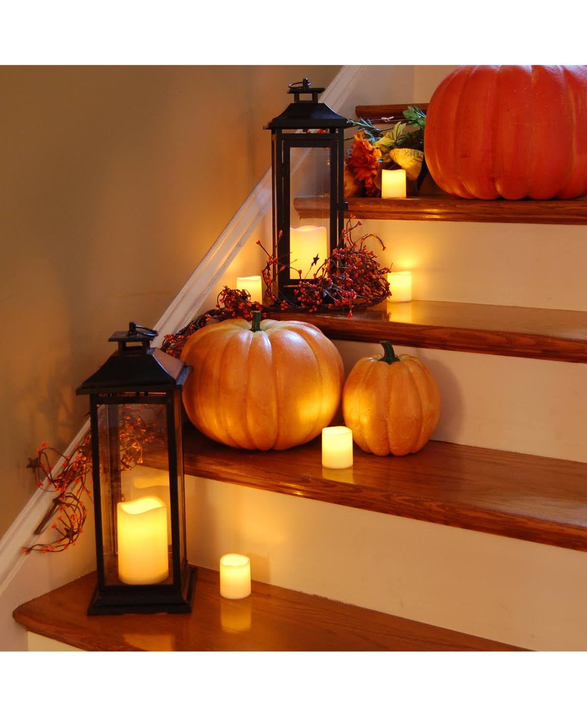 Lumabase Metal Lantern with LED Candle - Traditional Black