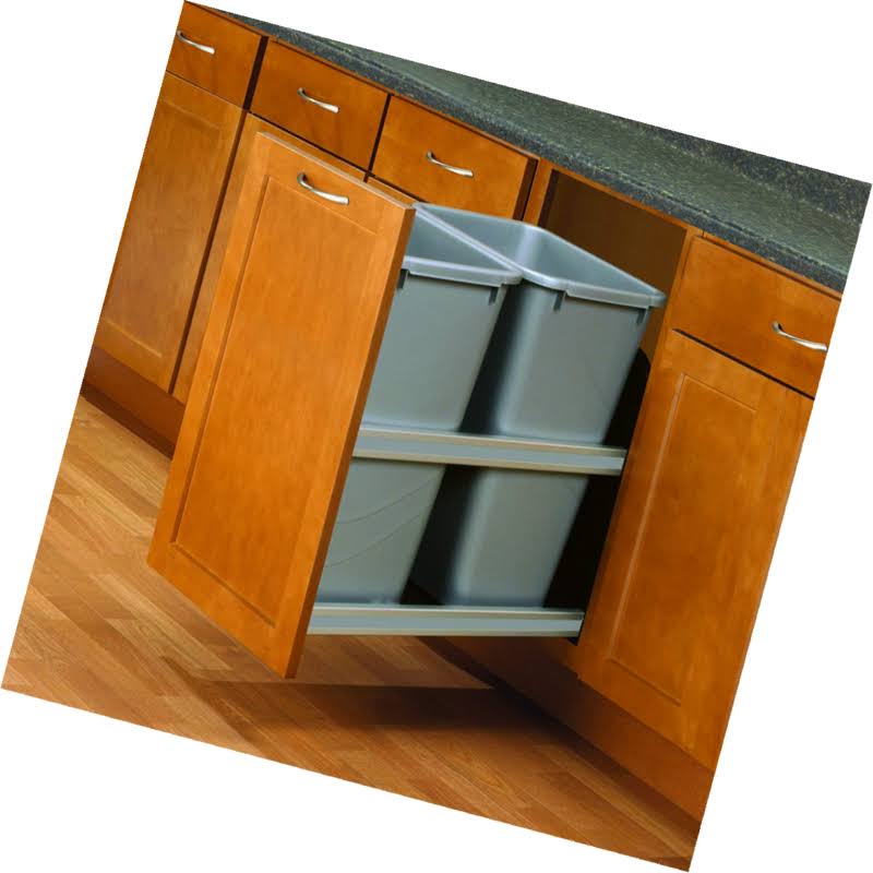 Knape u0026 Vogt USC18-2-50PT Cabinet Soft Close Pull Out Trash | Cabinet Organization