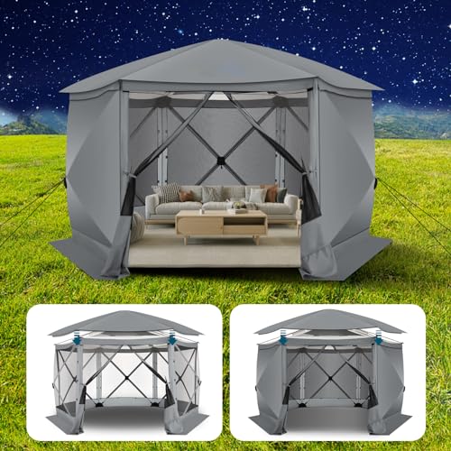 COBIZI 12x12ft Pop up Gazebo Screen Tent Screen House for Camping, Camping Outdoor Screened Gazebo, Canopy Tent