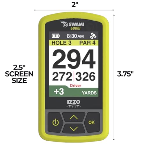 Izzo Swami 6000 Handheld Golf GPS Water-Resistant Color Display With 38,000 Course Maps & Scorekeeper Model may vary