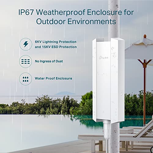 TP-Link EAP650-Outdoor | Omada True WiFi6 AX3000 Gigabit Outdoor Access Point | Mesh, Seamless Roaming