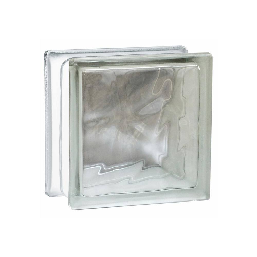 Seves Nubio 4 in. Thick Series 12 in. x 12 in. x 4 in. (Actual 11.75 x 11.75 x 3.88 in.) Wave Pattern Glass Block (3-Pack) WN12X
