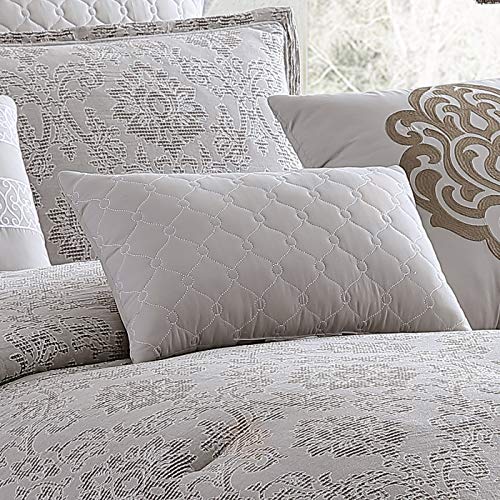Riverbrook Home 100% Polyester Comforter Set, Queen, Hillcrest - Ivory/Gold, 9 Piece Set