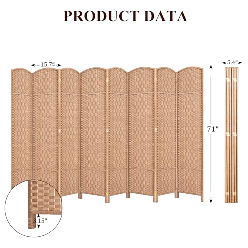 Room Divider, Room Dividers and Folding Privacy Screens, 16in Privacy Screen, 6 Panel Temporary Wall Partitions, 6ft Space Separation Panel Screen