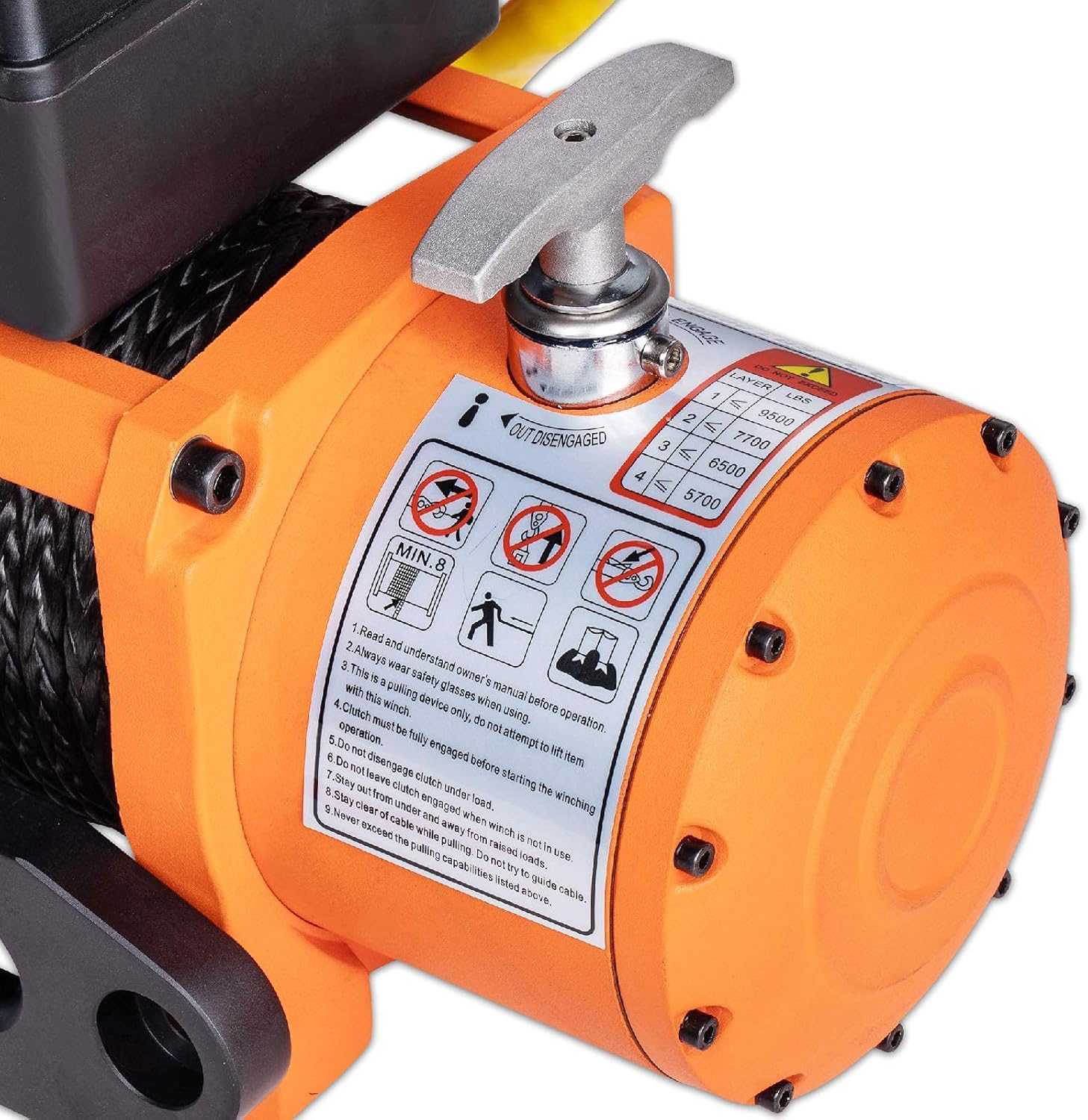 AC-DK 9500 lb. Electric Winch Synthetic Rope Kit, 12V Winch Waterproof IP67, with Wirless Remote