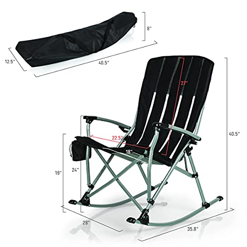 PICNIC TIME Outdoor Rocking Camp Chair - XL Heavy Duty Camping Chair for Adults