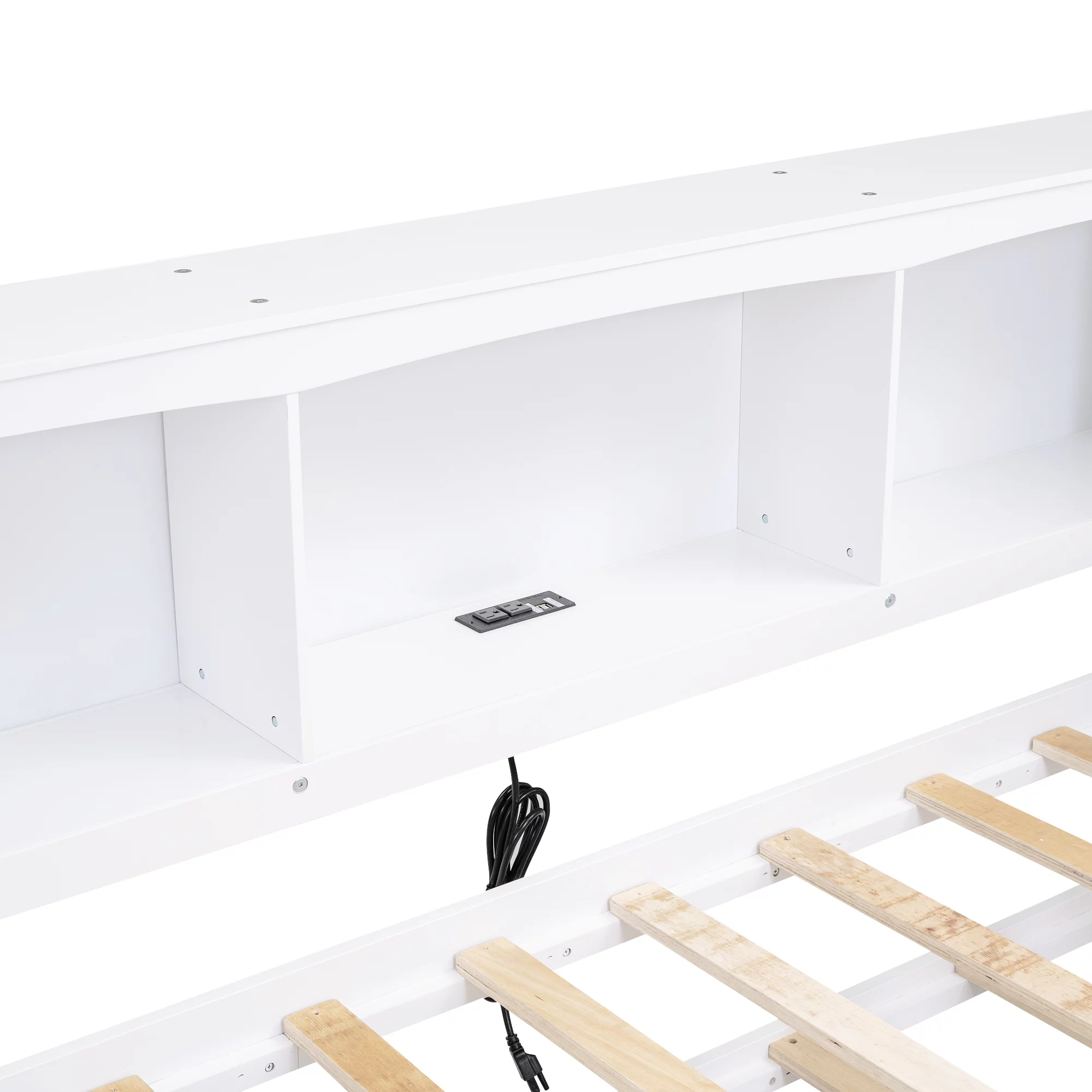 Bellemave Modern Twin over Twin Size Wood Daybed with Trundle, Stronge Storage Cabinets and USB Ports,Low Floor Bed for Kids Teens Adult Bedroom