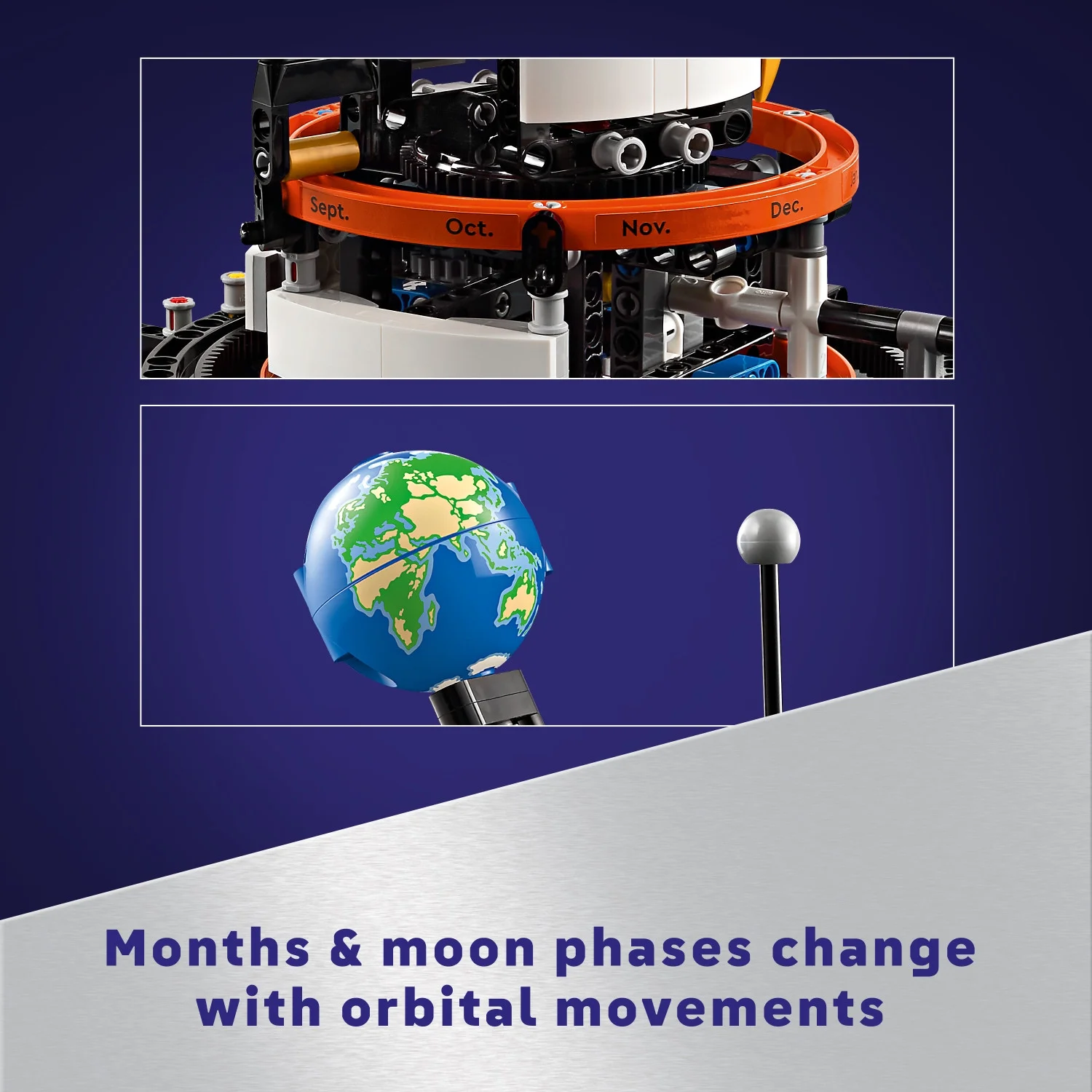 LEGO Technic Planet Earth and Moon in Orbit Building Set, Outer Space Birthday Gift for 10 Year Olds, Solar System Space Toy for Imaginative