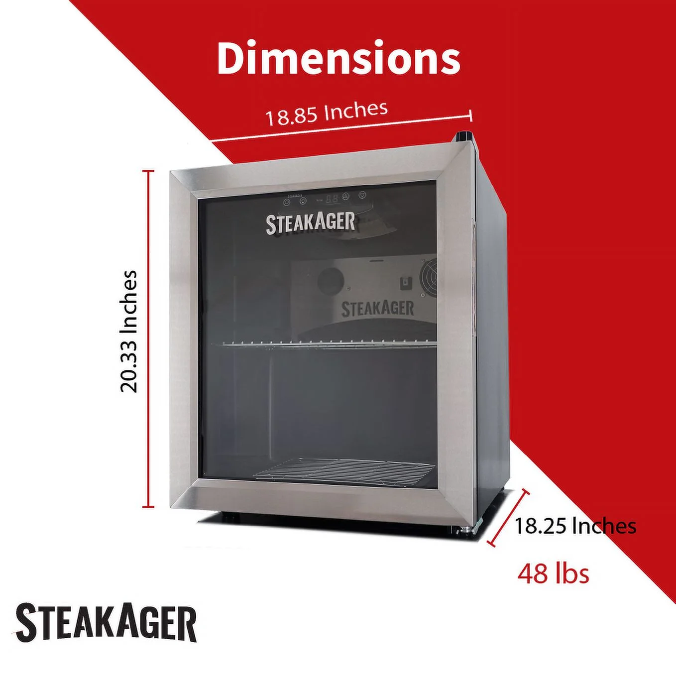 SteakAger PRO 20 Starter Pack - Home Beef Dry Aging Refrigerator, Enjoy Dry-Aged Steak Perfection at Home
