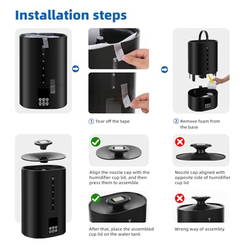 6L Humidifiers for Bedroom Large Room Home, Cool and Warm Humidifiers for Baby and Plants Mist Top Fill Desk Humidifiers Essential Oil Diffuser