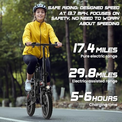 Spacewalk Folding Ebikes for Adults - H5/H5-pro with 500W Motor, 36V/48V Battery, 13.7 MPH/15 MPH, 35 Miles/37 Miles PAS Range