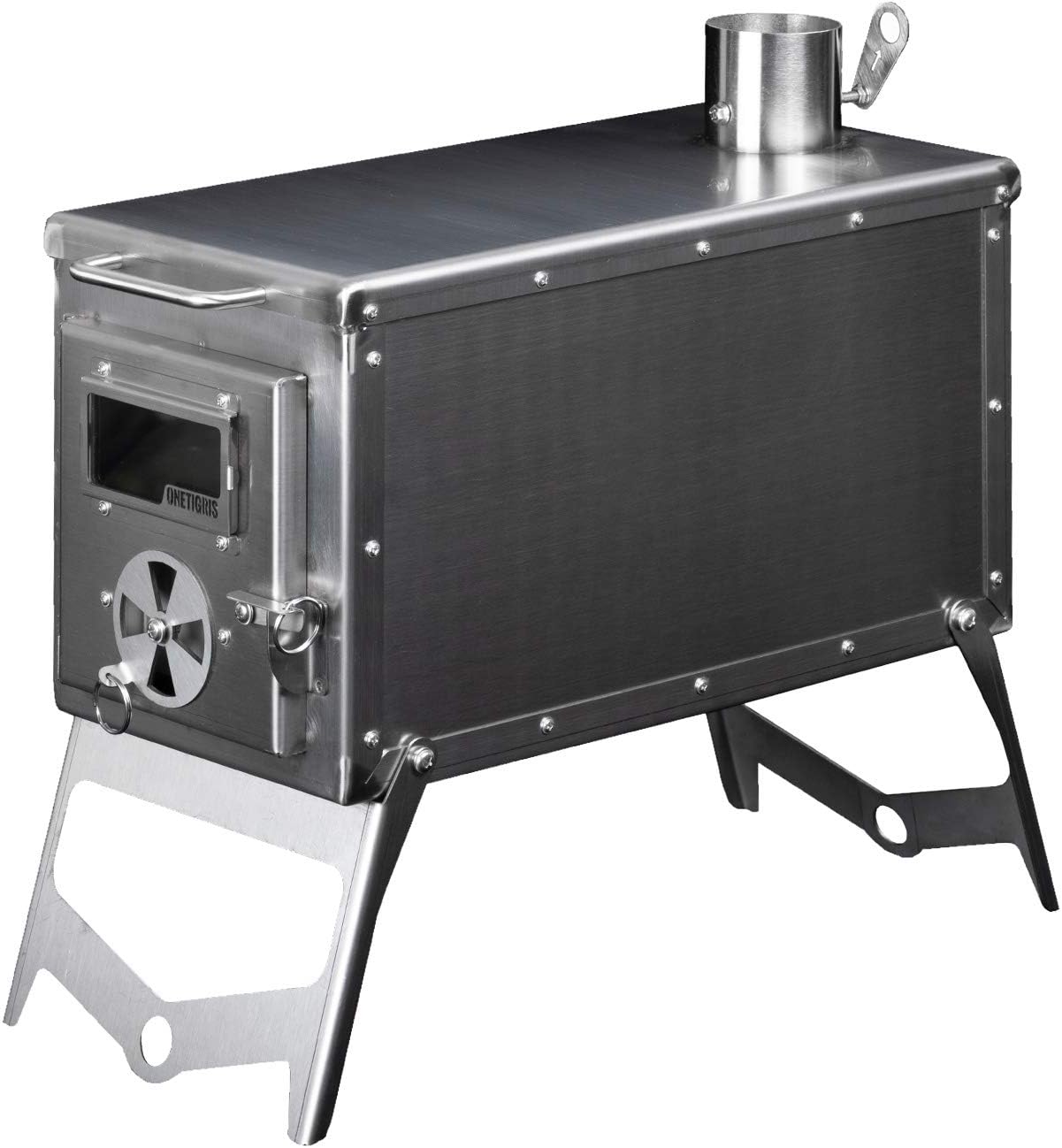OneTigris Tiger Roar Tent Stove, Portable Wood Burning Stove for Winter Camping Hunting and Outdoor Cooking, Pipes Included.