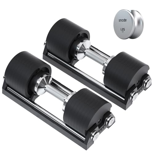 SNODE AD80 Drop Proof 80 lbs Adjustable Dumbbell Set -Adjustable Weights with Cast Iron Plates and Cradle, Knurled Handle, Fast Adjust