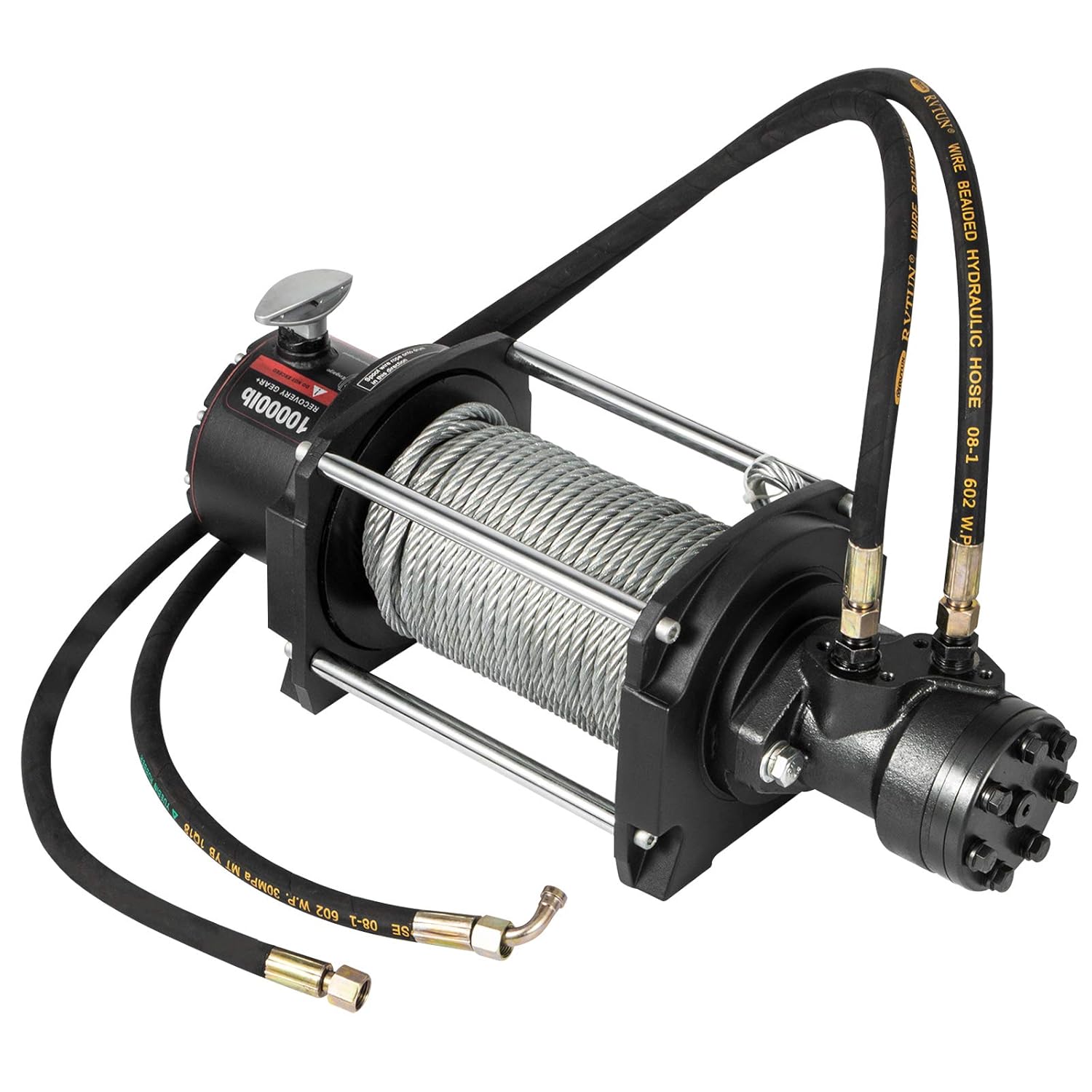 VEVOR Industrial Hydraulic Winch 10,000lbs, Hydraulic Anchor Winch with 24m Strong Steel Cable, Hydraulic Drive Winch Adapter Kit