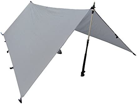 QCAI Silnylon Tarp - 11.6 Oz. - Ultralight Backpacking Tarp or Hammock Tarp (Grey, 8' x 10')