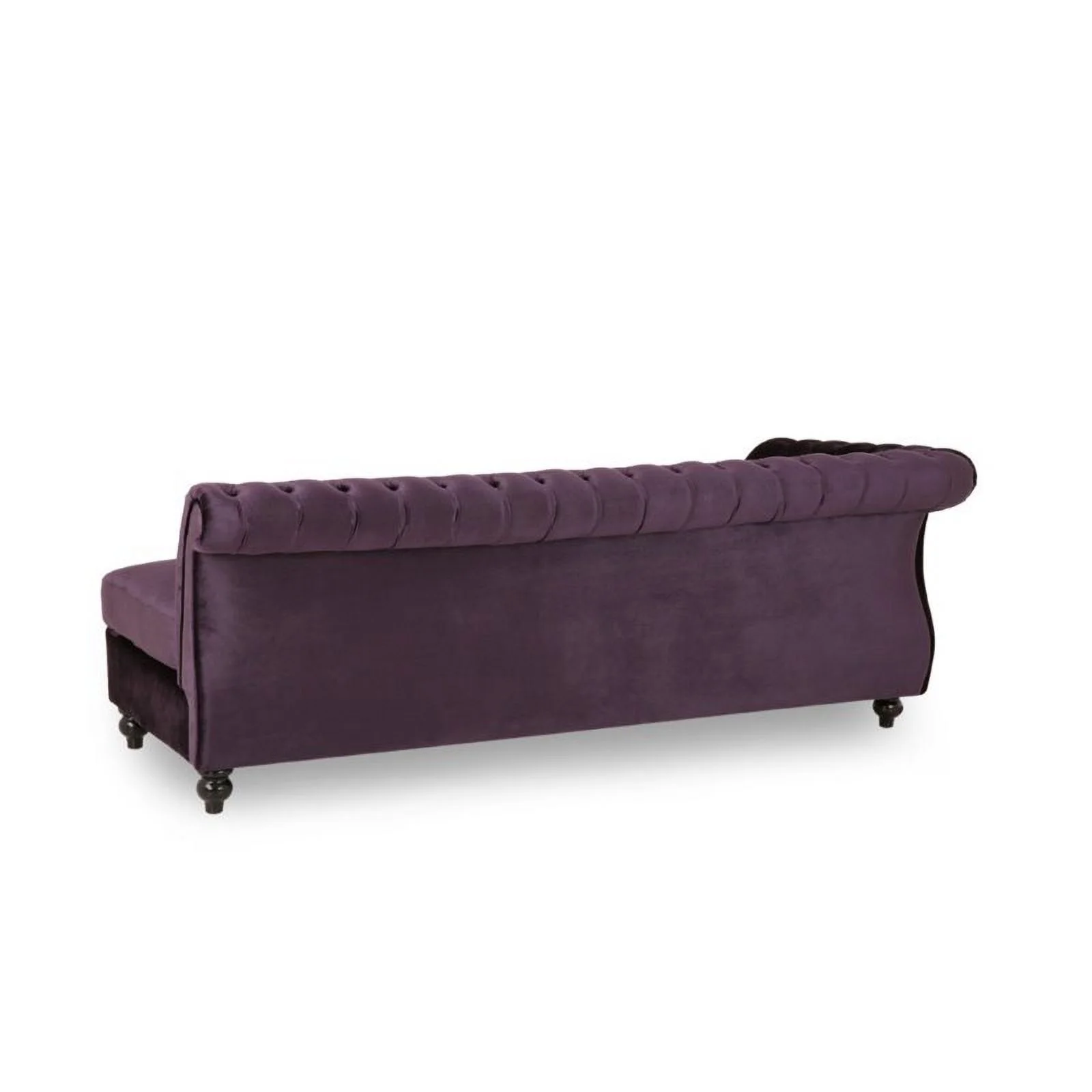 Pemberly Row 7 Seat Velvet Tufted Chesterfield Sectional in Blackberry