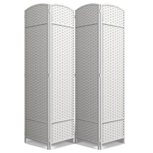 Sorbus 8-Panel Black Room Divider with Double Hinged Panels, 6 ft Tall Folding Privacy Screen