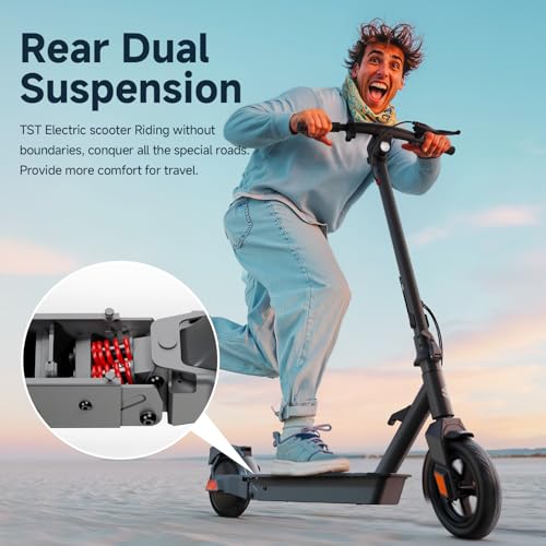 TST Electric Scooter for Adults, Up to 19/23 MPH and 15/20 Miles Long-Range, 500W Peak Motor Foldable E Scooter