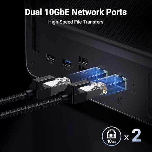 UGREEN NASync DXP6800 Pro 6-Bay Desktop NAS, Intel i5 1235u 10-Core CPU, 8GB DDR5 RAM, 128G SSD, 2 * 10GbE, 2 * M.2 NVMe Slots, 8K HDMI, 2 * TBT4